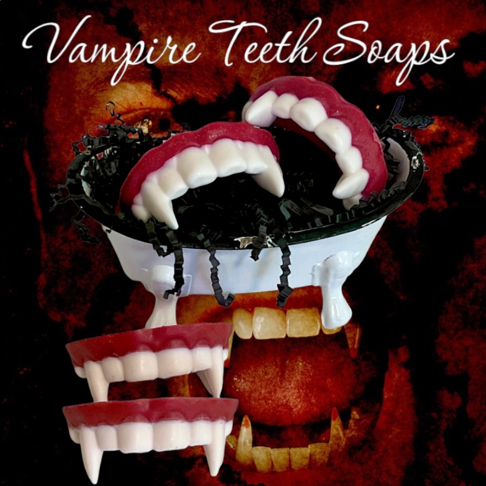 Vampire Teeth Soap Favors Set of 12, Halloween Party, Goth Wedding, hostess Gift